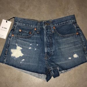 Re/done “the short” denim shorts